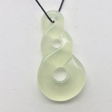 Load image into Gallery viewer, Carved Translucent Serpentine Infinity Pendant with Simple Black Cord 10821C - PremiumBead Alternate Image 3
