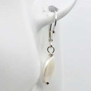 Stunning Creamy Coin Fresh Water Pearl Drop Earrings in Sterling Silver| 1 3/4"| - PremiumBead Alternate Image 7