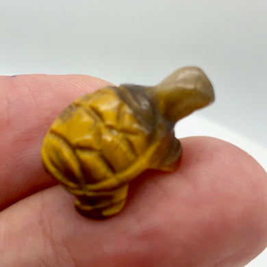 Adorable Tigereye Turtle Figurine | 20x12x9mm | Golden Brown - PremiumBead Primary Image 1