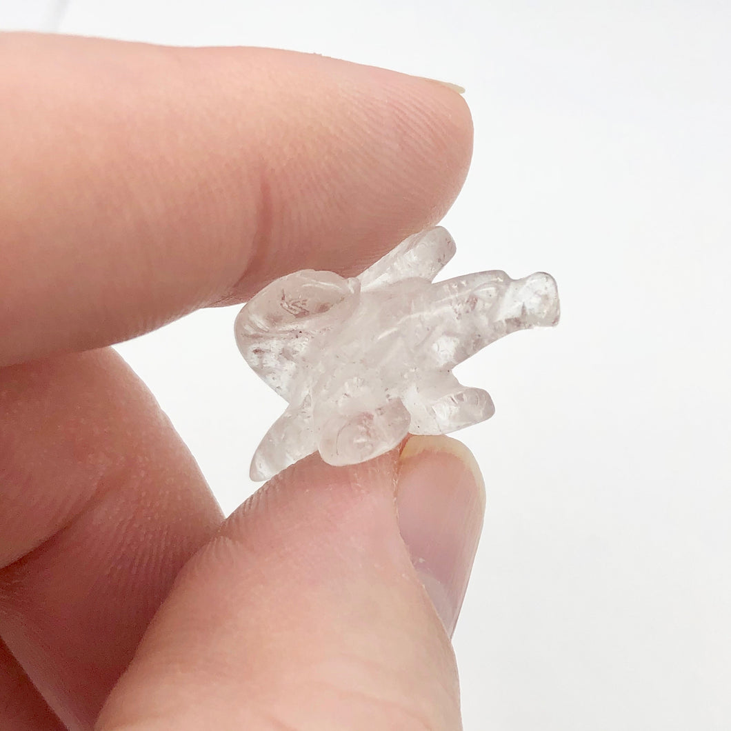 2 Soaring Carved Clear Quartz Eagle Beads | 22x16x13mm | Clear - PremiumBead Primary Image 1