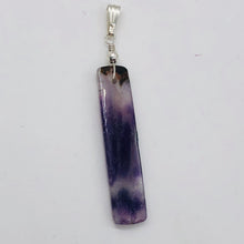 Load image into Gallery viewer, Chevron Amethyst Sterling Silver Rectangle | 3&quot; Long | Purple/White | 1 Pendant|
