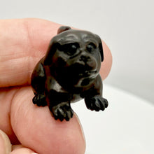 Load image into Gallery viewer, Carved Teak Sharpei Dog Ojime Netsuke Bead | 21x24x20mm | Brown - PremiumBead Alternate Image 2
