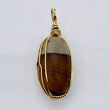 Load image into Gallery viewer, Jasper 14KGF Wire Wrap Oval | 1 3/4&quot; Long | Tan Gray | 1 Pendant

