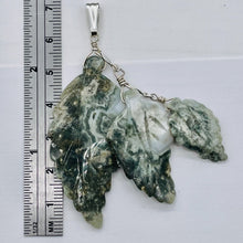 Load image into Gallery viewer, Ocean Jasper Leaf Sterling Silver Drop/Dangle Pendant | 3&quot; Long | Green/White |
