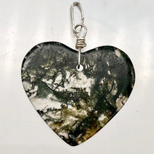 Load image into Gallery viewer, Limbcast Agate Agate Valentine Heart Silver Pendant | 30x26x2mm | Moss Green | - PremiumBead Primary Image 1

