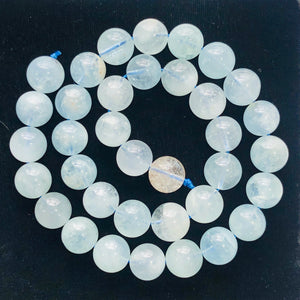 Aquamarine Half Strand Round | 11 mm | Aqua | 17 Beads |