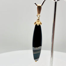 Load image into Gallery viewer, Hot! Black &amp; White Sardonyx &amp; 14Kgf Pendant | 2.5" Long | - PremiumBead Alternate Image 5
