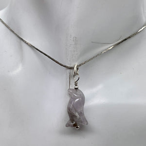Amethyst Penguin Pendant Necklace | Semi Precious Stone Jewelry | Silver Pendant