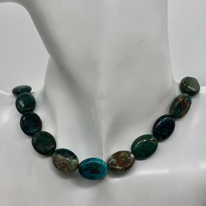 Natural Chrysocolla 16x12mm Oval Bead Strand 110423