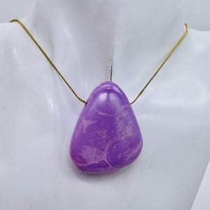 Phosphosiderite Free Form Pendant Bead | 40x34x14 mm | Lavender | 1 Bead |