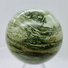 Load image into Gallery viewer, Serpentine Banded 329g Sphere | 2.5&quot; | Green White | 1 Sphere |
