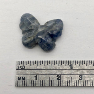 Fluttering Sodalite Butterfly Figurine Worry Stone | 21x18x7mm | Blue White - PremiumBead Alternate Image 4
