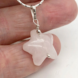 Rose Quartz Starfish Pendant Necklace | Semi Precious Stone | Silver Pendant | - PremiumBead Alternate Image 3