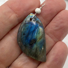Load image into Gallery viewer, Labradorite Sterling Silver Drop Pendant | 2 1/8&quot; Long | Blue Golden |
