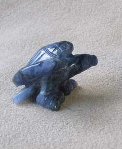 Unique Soaring Carved Sodalite Eagle Figurine | 25x14x7.5mm | Blue White - PremiumBead Primary Image 1