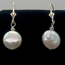 Load image into Gallery viewer, Creamy White Coin FW Pearl Lever Back Earrings | 1 1/4&quot; Long | White | 1 Pair |
