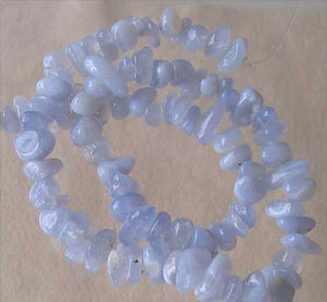 Natural Blue Chalcedony Nugget Bead Strand 109857B - PremiumBead Primary Image 1