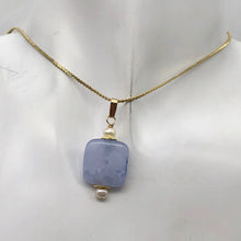 Load image into Gallery viewer, Blue Chalcedony 14K Gold Filled Drop Pendant | 1 3/8&quot; Long |
