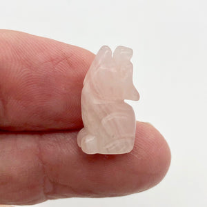 Hand Carved Pink Rose Quartz Wolf/Coyote Figurine | 21x11x8mm | Pink - PremiumBead Alternate Image 11
