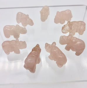 2 Rose Quartz Hand Carved Rhinoceros Beads, 21x13x10mm, Pink 009275RQ | 21x13x10mm | Pink - PremiumBead Alternate Image 11