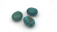 Load and play video in Gallery viewer, Three Natural Turquoise Beads | 16x13 to 15x12mm | Blue | Rounded | 3 beads |
