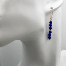 Load image into Gallery viewer, Natural AAA Lapis with 14K Rose Gold Filled Earrings | 1 3/4&quot; Long | Blue |
