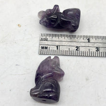 Load image into Gallery viewer, Hand Carved Amethyst Wolf/Coyote Figurine | 21x11x8mm | Purple - PremiumBead Alternate Image 3
