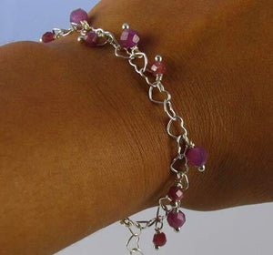 Love! Purple Sapphire & Hearts Silver Bracelet 406622 - PremiumBead Alternate Image 2