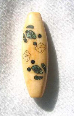 Jump Frog Turquoise Inlaid Domestic Oxen Bone Bead 008627 - PremiumBead Primary Image 1