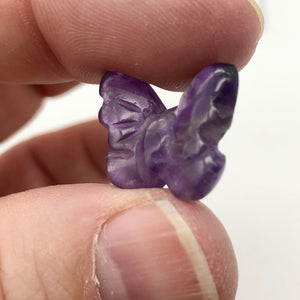 Fluttering Deep Amethyst Butterfly Figurine/Worry Stone | 21x18x7mm | Purple - PremiumBead Alternate Image 4