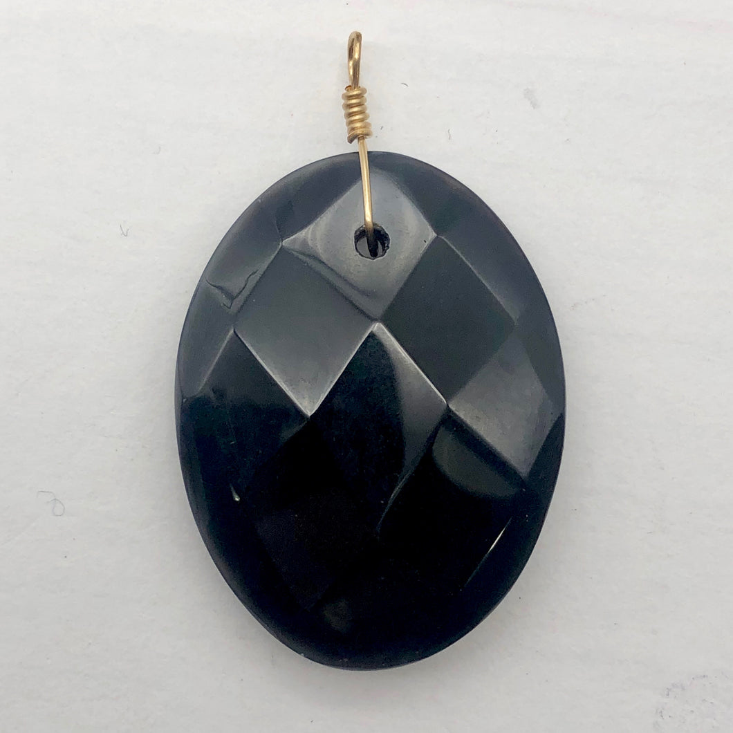 Onyx 14K Gold Filled Faceted Oval Pendant | 2