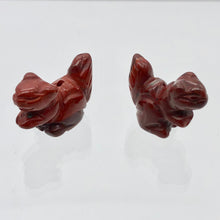 Load image into Gallery viewer, Nuts 2 Hand Carved Animal Brecciated Jasper Squirrel Beads | 22x15x10mm | Red - PremiumBead Primary Image 1

