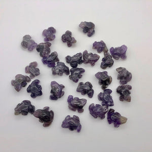 Prosperity 2 Hand Carved Amethyst Frog Beads | 20x18x9.5mm | Purple - PremiumBead Alternate Image 2