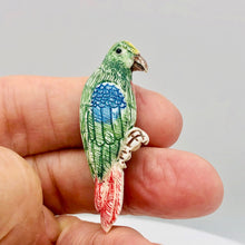 Load image into Gallery viewer, Waterbuffalo Bone Parrot | 51x19x8.5mm | Green/Blue/Red/Brown | 1 Bead | - PremiumBead Alternate Image 3
