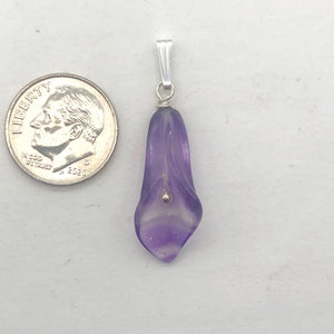 Amethyst Sterling Silver Flower Pendant | 1 1/4" Long | Purple | 1 Pendant |