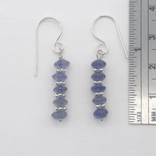 Load image into Gallery viewer, Iolite Faceted Rondelle Dangle Earrings | 1 1/4&quot; Long | Purple | 1 Pair |
