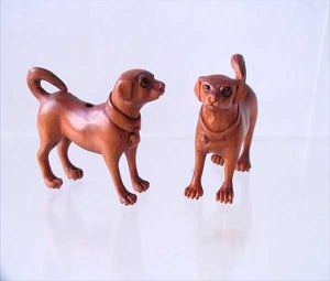 Intricately Carved - Boxwood Puppy Dog Ojime/Netsuke Bead - PremiumBead Primary Image 1