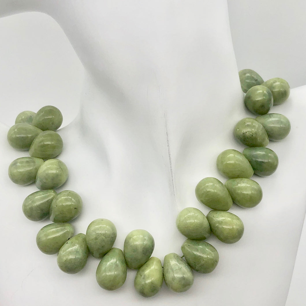 Lovely! Natural Chinese Peridot Pear Briolette Bead Stand! - PremiumBead Primary Image 1