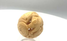 Load and play video in Gallery viewer, Carved Chinese Zodiac Year of the Pig Water Buffalo Bone Bead |30mm|Cream| 1 Bd|
