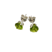 Load image into Gallery viewer, August Birthstone 5mm Lab Peridot Sterling Silver Earrings
