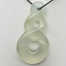 Load image into Gallery viewer, Carved Translucent Serpentine Infinity Pendant with Simple Black Cord 10821B - PremiumBead Alternate Image 2
