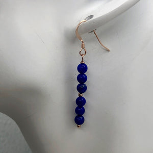 Natural AAA Lapis with 14K Rose Gold Filled Earrings | 1 3/4" Long | Blue |