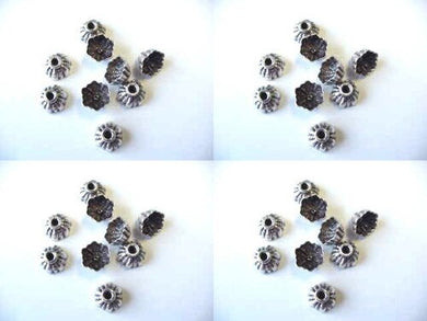 Adorable 5 Sea Urchin Sterling Silver Bali Bead Caps (1.7G) 1049 - PremiumBead Primary Image 1