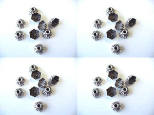 Adorable 5 Sea Urchin Sterling Silver Bali Bead Caps (1.7G) 1049 - PremiumBead Primary Image 1