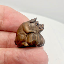 Load image into Gallery viewer, Intricately Carved Mom Pig Teak Ojime Netsuke Bead - PremiumBead Alternate Image 4
