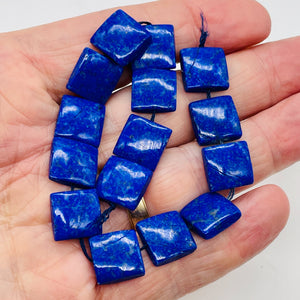 Lapis Lazuli Square | 13x13x5mm | Blue Silver | 5 Half Strand