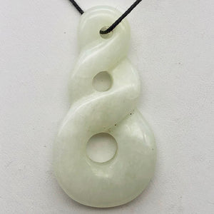 Hand Carved Serpentine Infinity Pendant with Simple Black Cord 10821P - PremiumBead Alternate Image 3