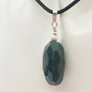 Hand Made Bloodstone Focal Pendant with Sterling Silver Findings | 1 3/4" Long - PremiumBead Alternate Image 7