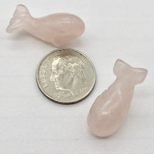 Load image into Gallery viewer, Splash 2 Rose Quartz Whale Beads | 20x13x11mm | Pink
