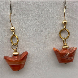 14Kgf Chinese Money Symbol Red Sardonyx Earrings 503176 - PremiumBead Alternate Image 11